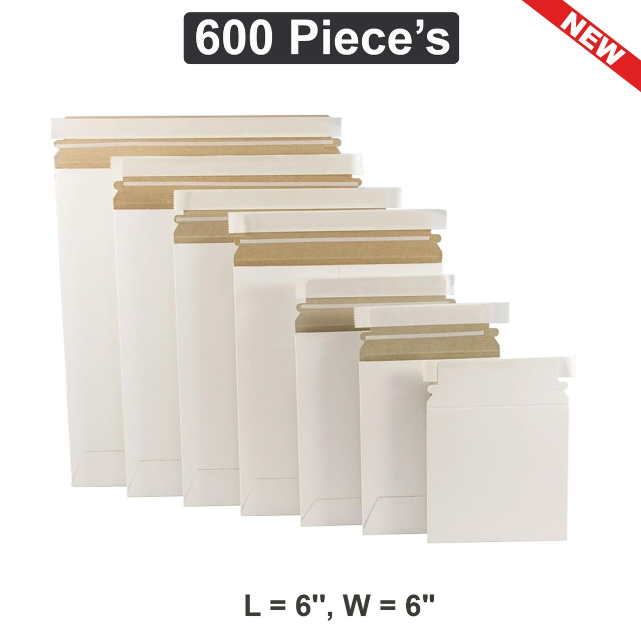 Square Shipping & Packing Boxes L 6", W 6" for Convenient and Secure Packaging